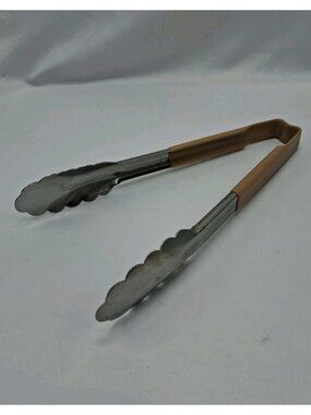 Vollrath 4780960 Jacob's Pride® 9-1/2" Stainless Steel Scalloped Tongs -Tan